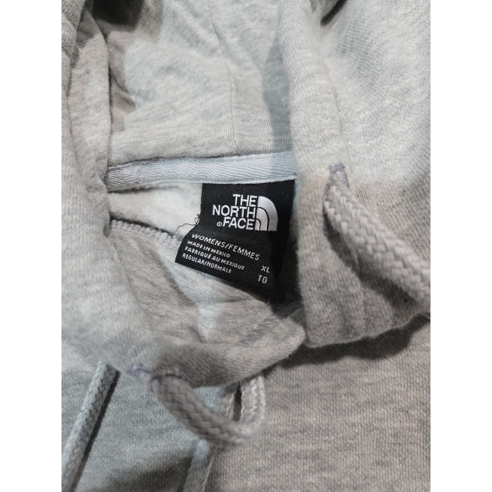 The North Face Logo Pullover Hoodie Gray Knit Women's XL Long Sleeve Casual - Picture 3 of 4